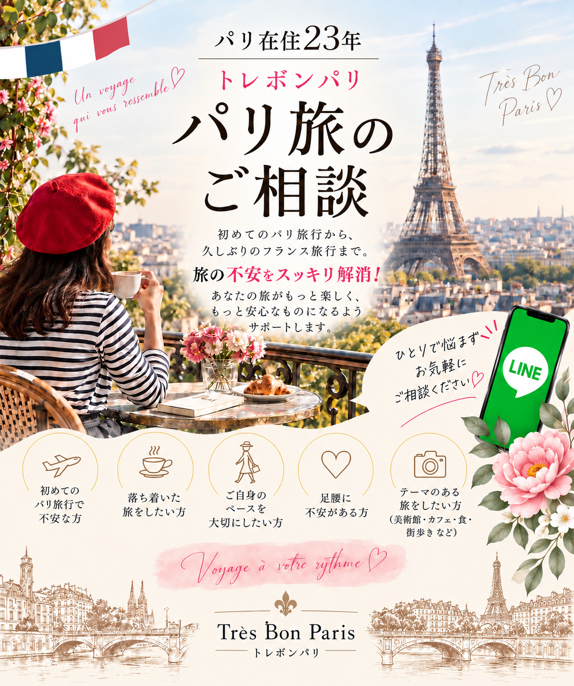 ライン電話による旅のご相談